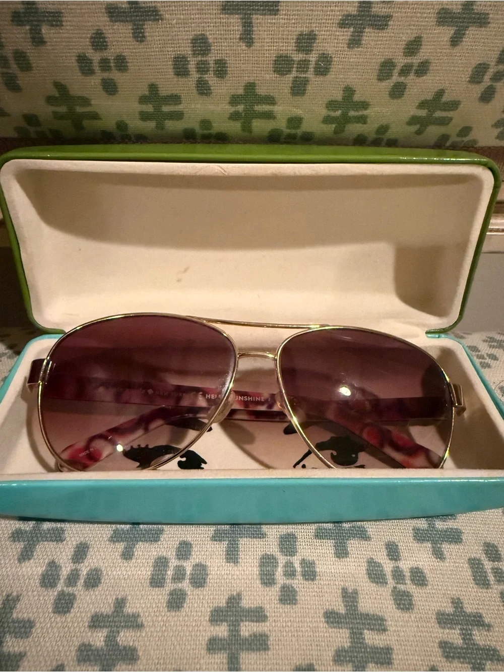 Kate Spade ♠️ Gold Frame Sunglasses with Tortoise Arms - Women's Accessories